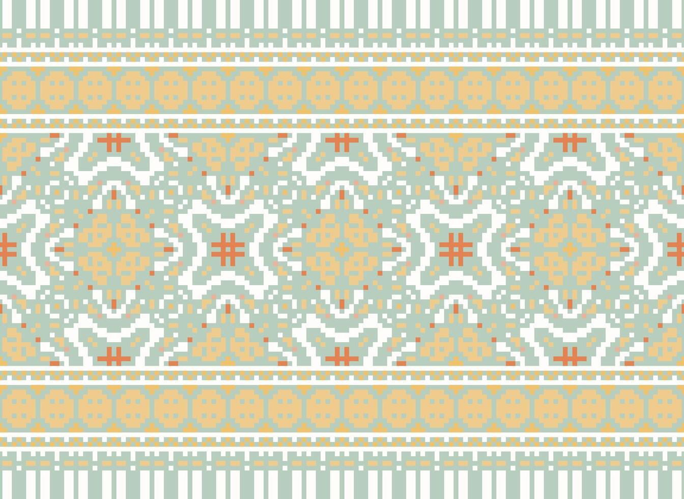 pixel ethnique modèle vecteur Contexte. sans couture modèle traditionnel, conception pour arrière-plan, fond d'écran, batique, tissu, tapis, vêtements, emballage, et textile.ethnique modèle vecteur illustration.