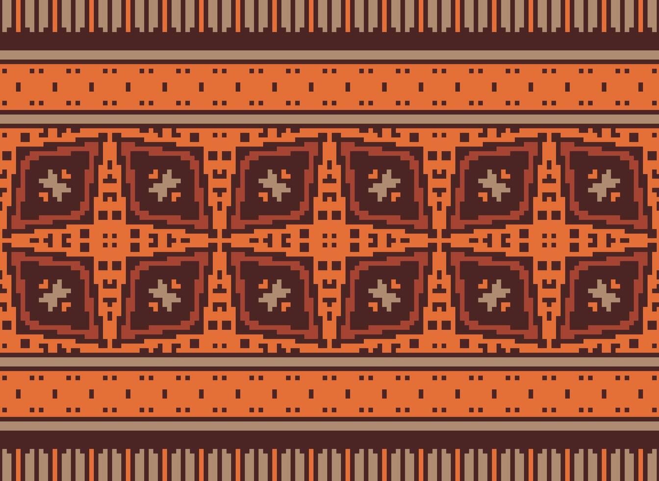 pixel ethnique modèle vecteur Contexte. sans couture modèle traditionnel, conception pour arrière-plan, fond d'écran, batique, tissu, tapis, vêtements, emballage, et textile.ethnique modèle vecteur illustration.