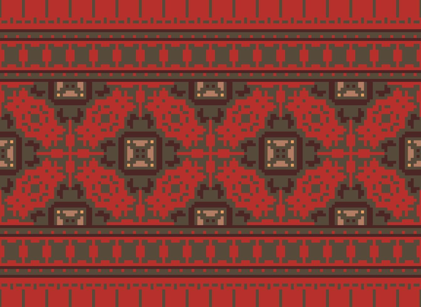 pixel ethnique modèle vecteur Contexte. sans couture modèle traditionnel, conception pour arrière-plan, fond d'écran, batique, tissu, tapis, vêtements, emballage, et textile.ethnique modèle vecteur illustration.