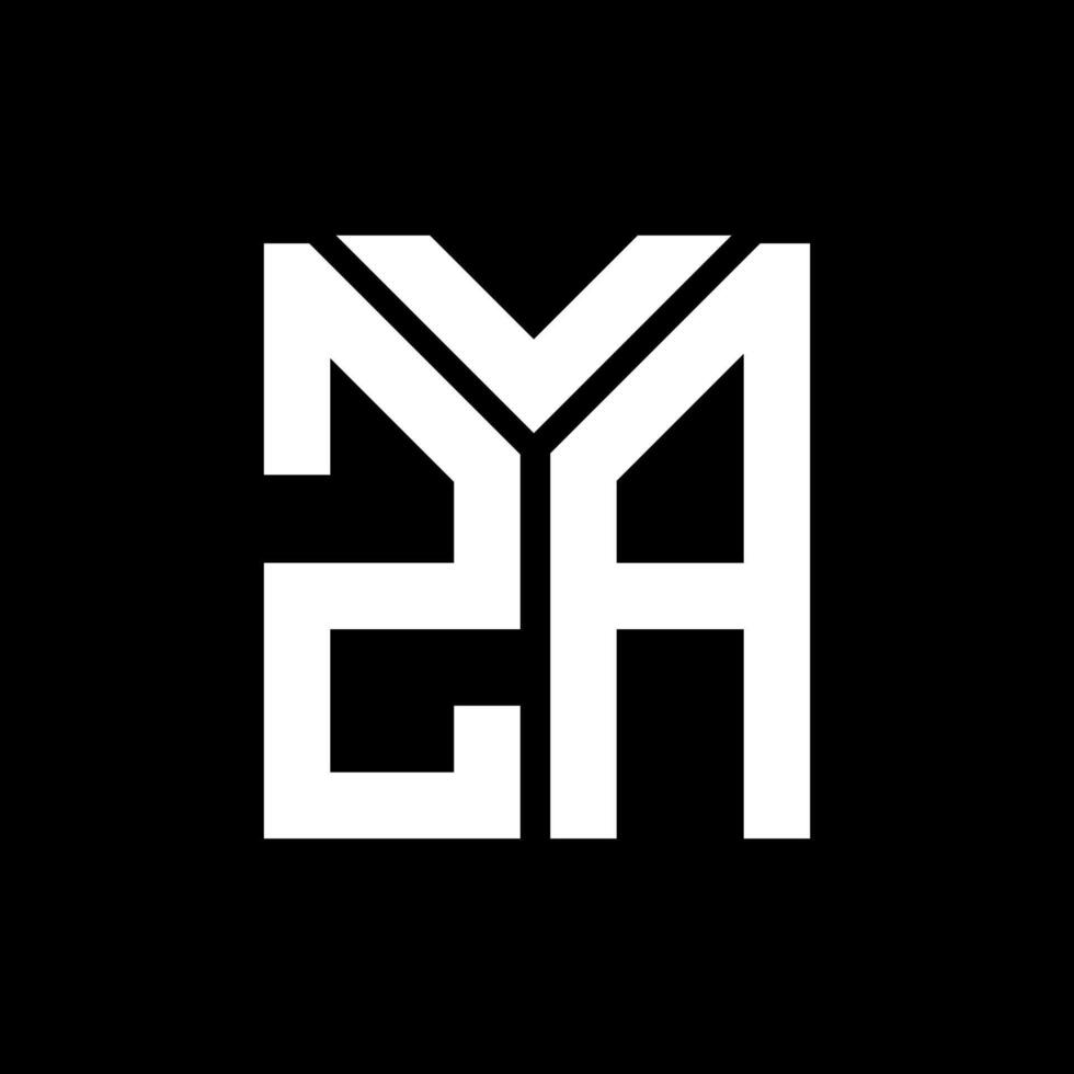 création de logo de lettre za sur fond noir. concept de logo de lettre initiales créatives za. conception de lettre za. vecteur