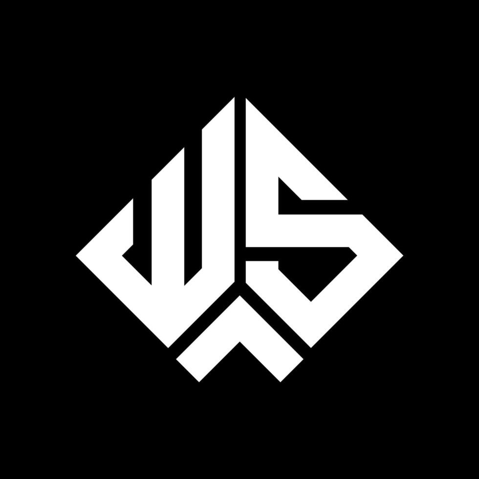 création de logo de lettre ws sur fond noir. ws concept de logo de lettre initiales créatives. conception de lettre ws. vecteur