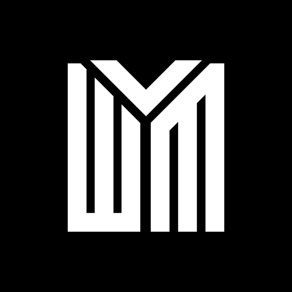 création de logo de lettre wm sur fond noir. wm concept de logo de lettre initiales créatives. conception de lettre wm. vecteur