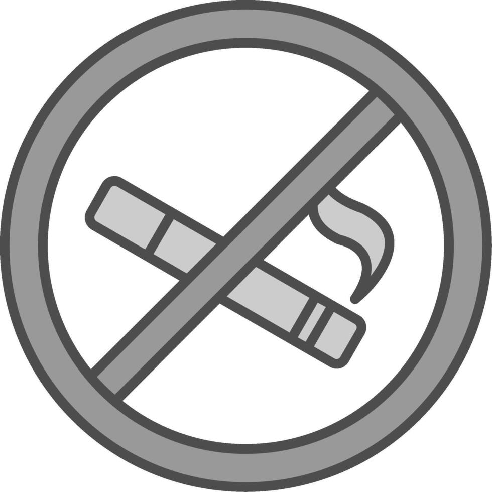 non fumeur ligne rempli niveaux de gris icône vecteur