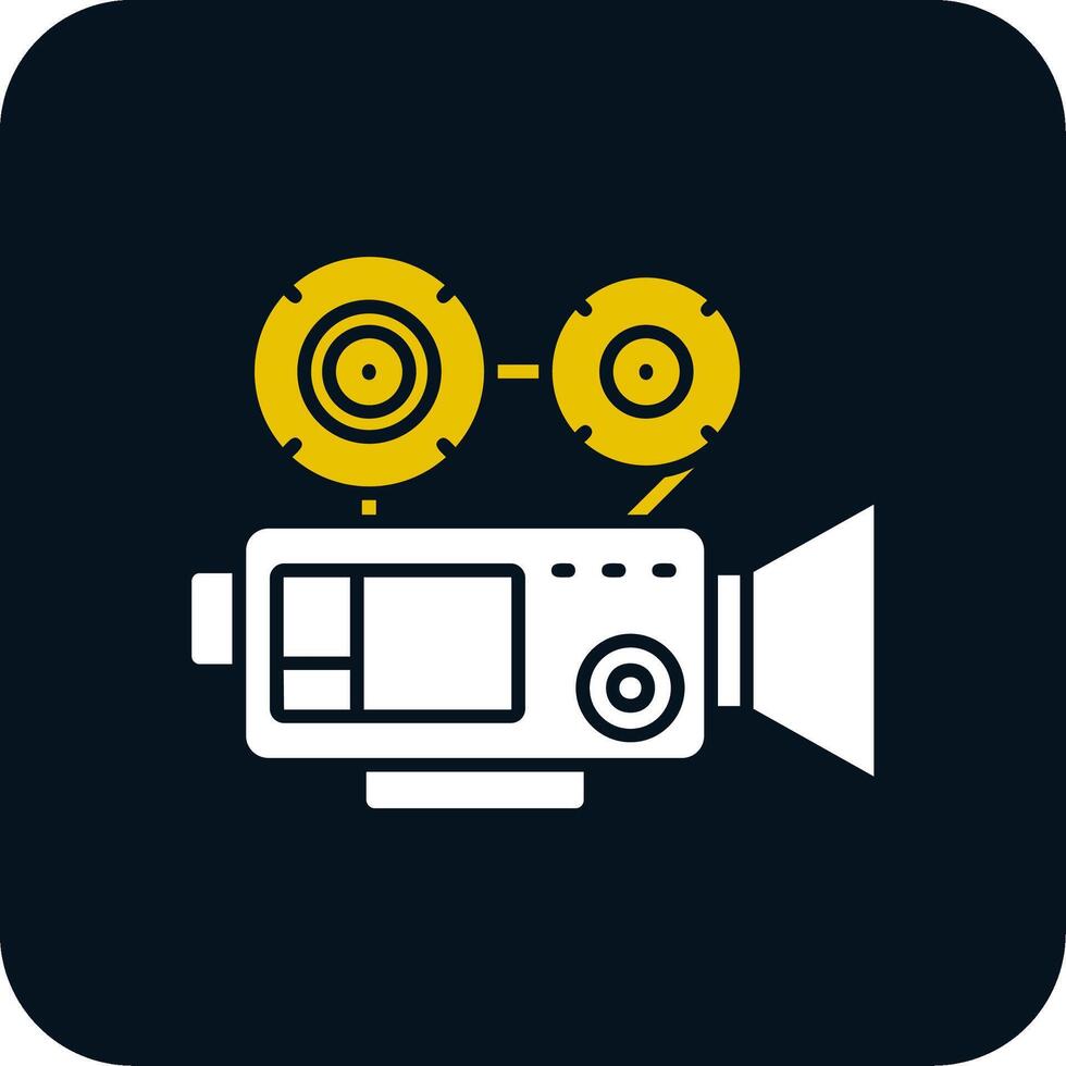 icône de deux couleurs de glyphe de caméra vidéo vecteur