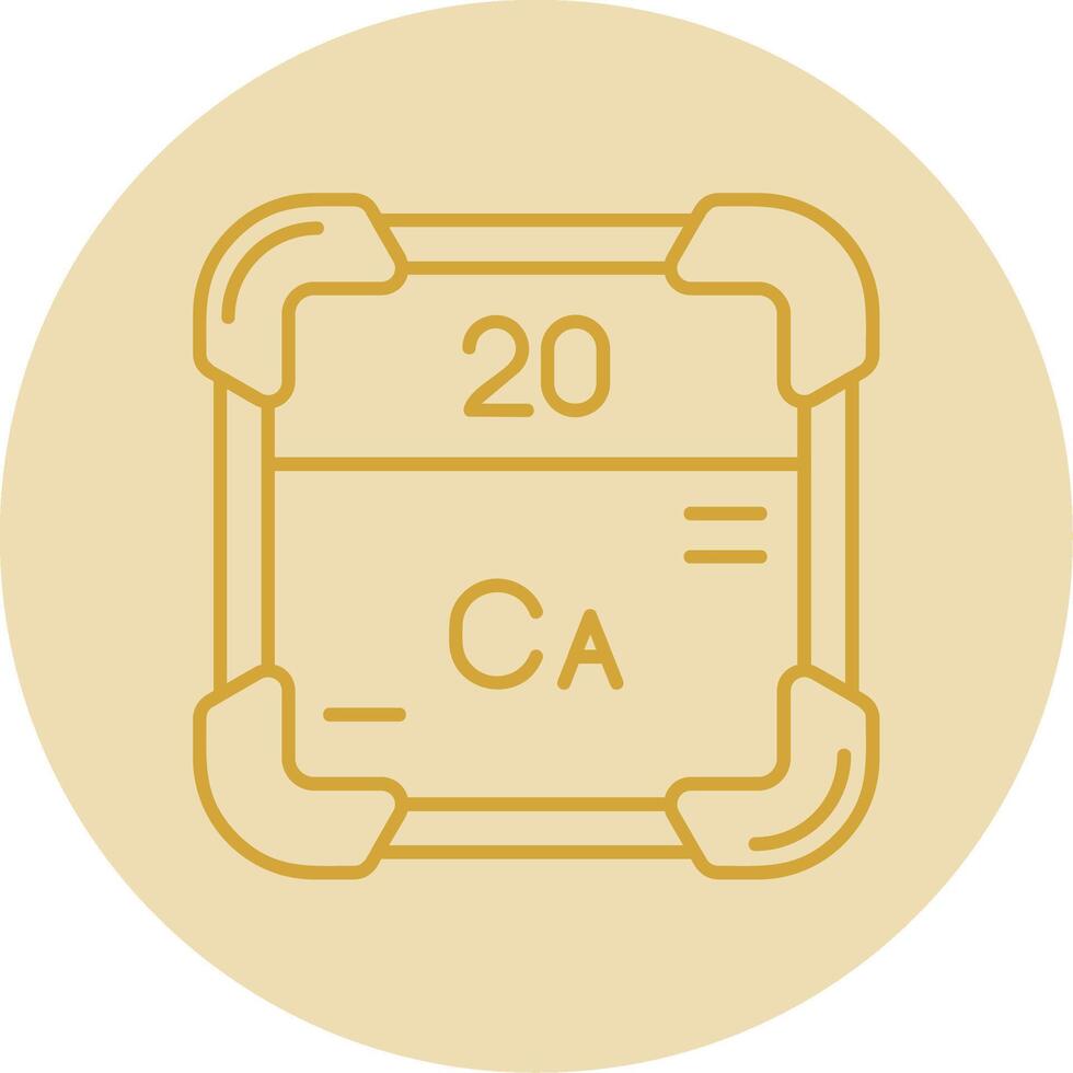 calcium ligne Jaune cercle icône vecteur