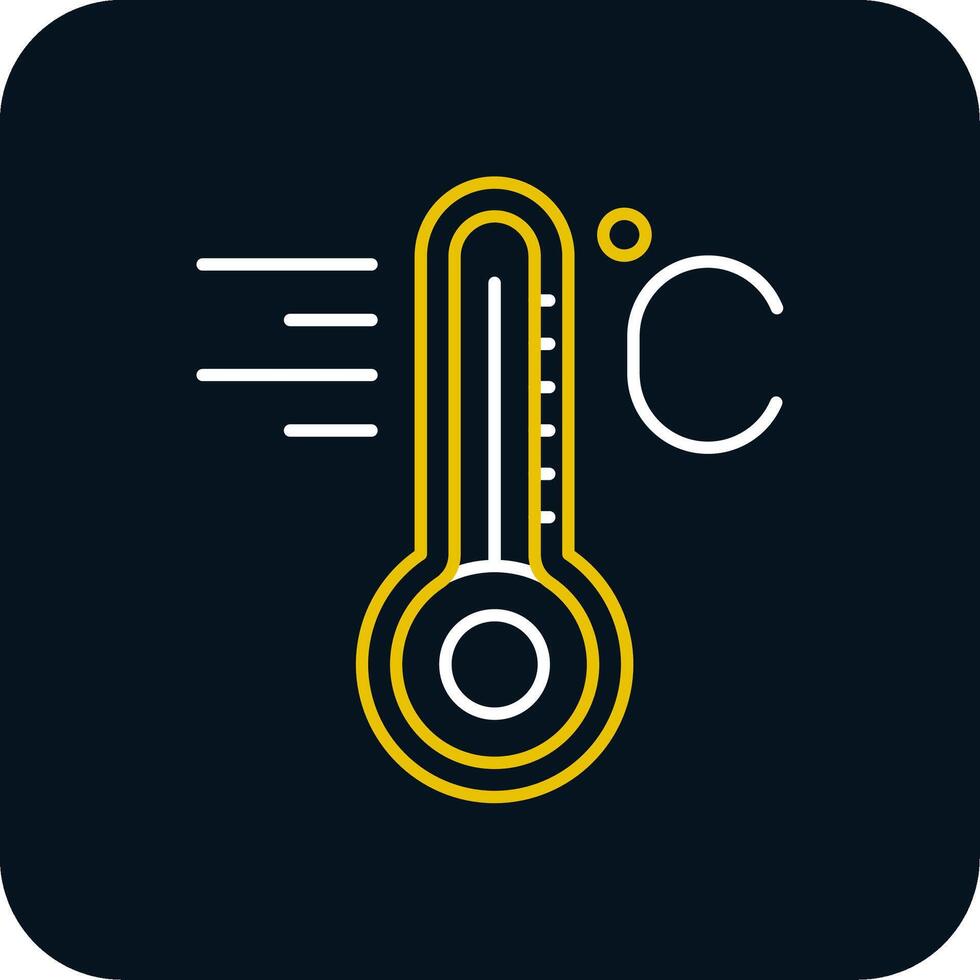 Température ligne Jaune blanc icône vecteur