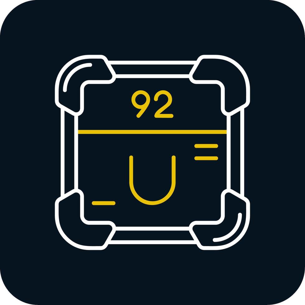 uranium ligne Jaune blanc icône vecteur