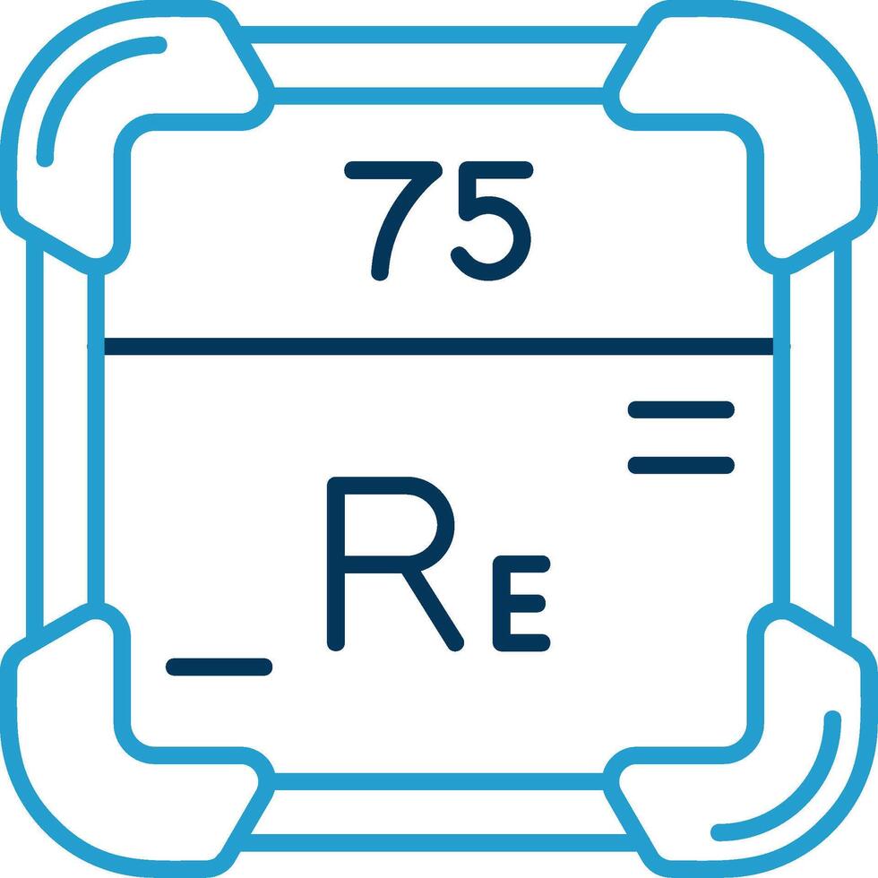 rhénium ligne bleu deux Couleur icône vecteur