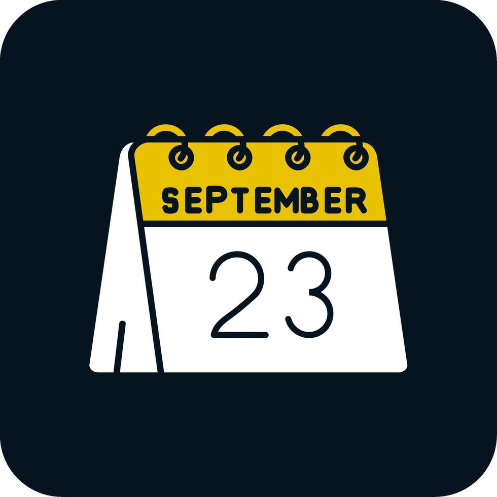 23ème de septembre glyphe deux Couleur icône vecteur