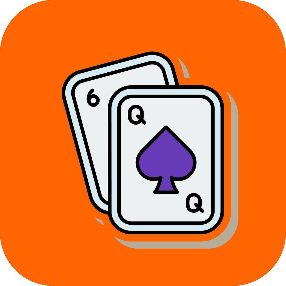 poker rempli Orange Contexte icône vecteur