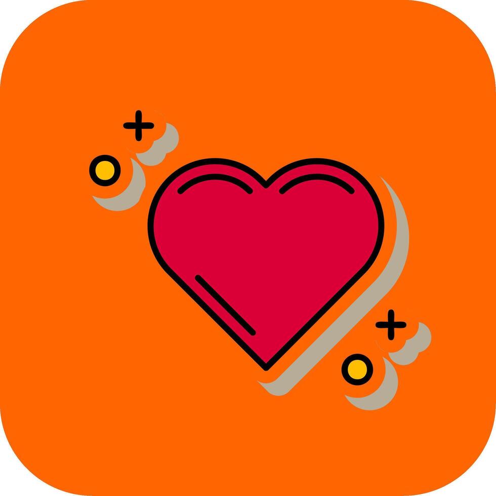 cœurs rempli Orange Contexte icône vecteur