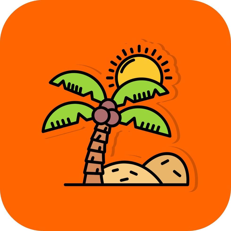oasis rempli Orange Contexte icône vecteur