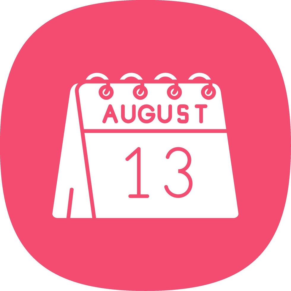 13e de août glyphe courbe icône vecteur