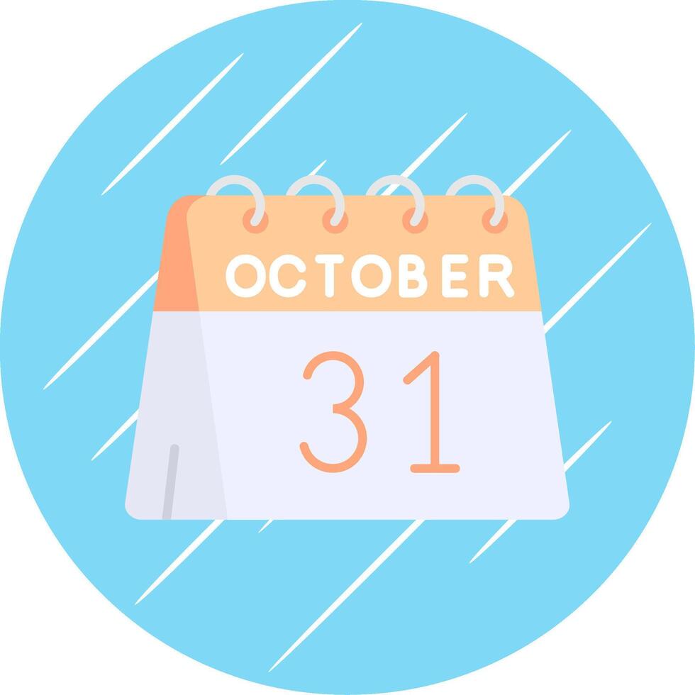 31e de octobre plat bleu cercle icône vecteur