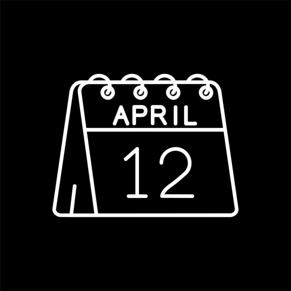 12e de avril ligne inversé icône vecteur