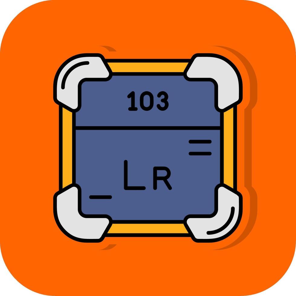 lawrencium rempli Orange Contexte icône vecteur