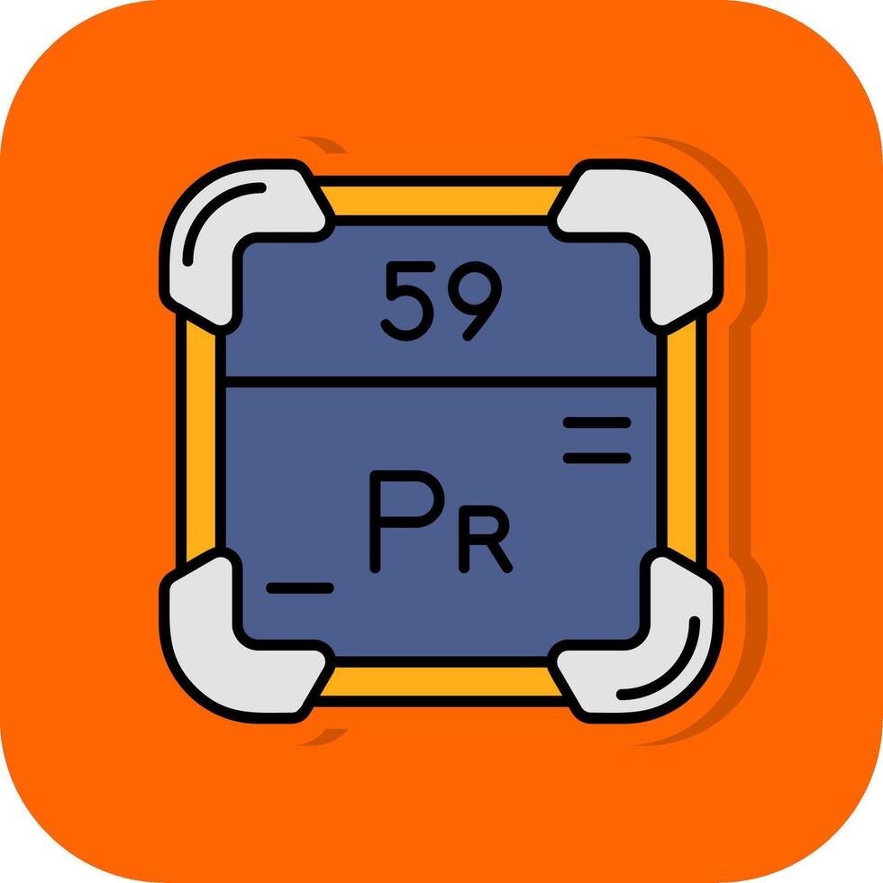 praséodyme rempli Orange Contexte icône vecteur