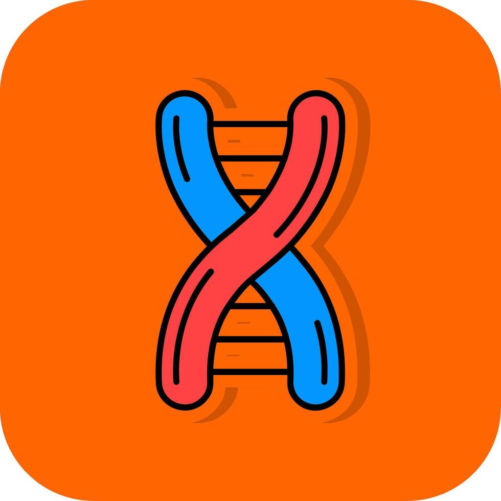 ADN rempli Orange Contexte icône vecteur