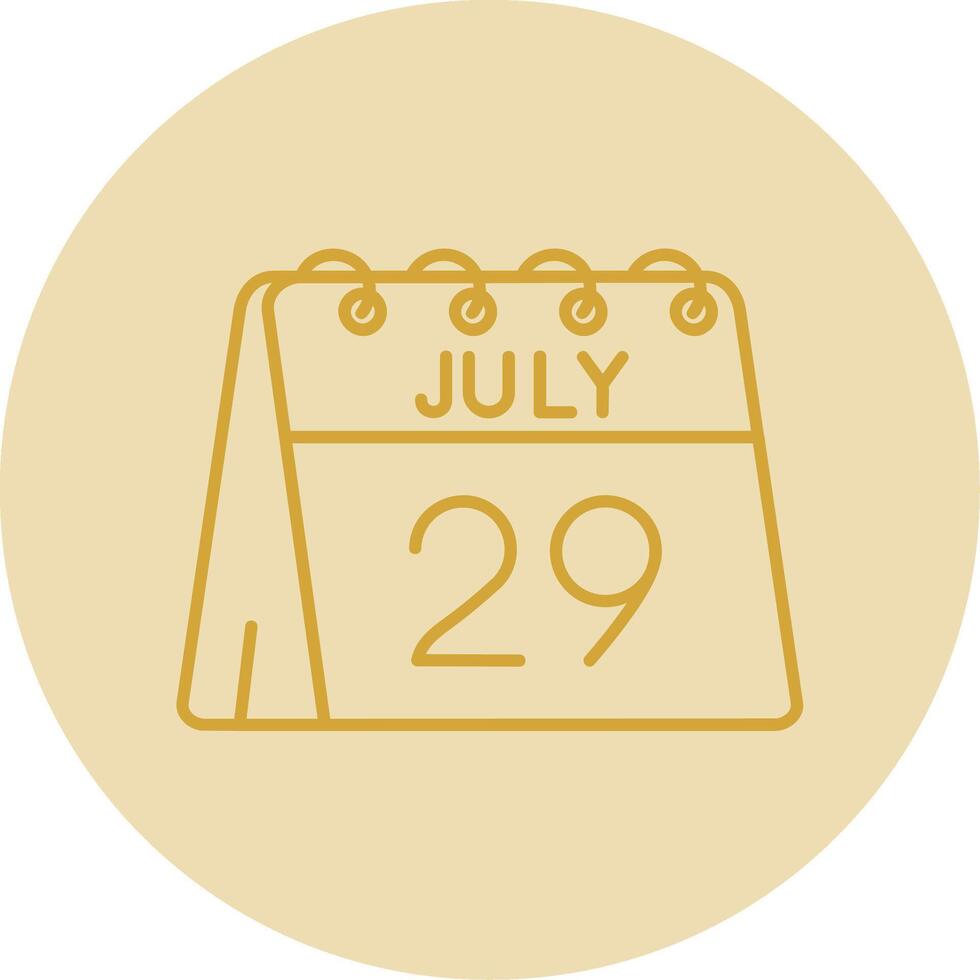 29e de juillet ligne Jaune cercle icône vecteur