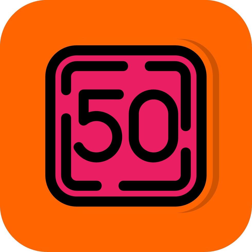cinquante rempli Orange Contexte icône vecteur