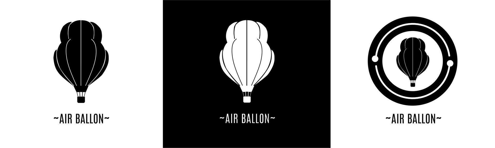 air ballon logo ensemble. collection de noir et blanc logos. Stock vecteur. vecteur