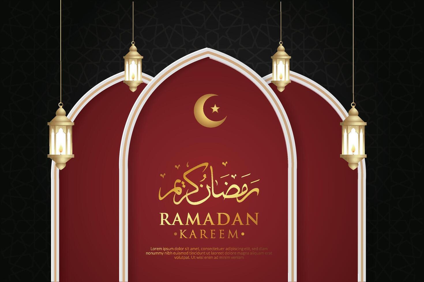 vecteur élégant luxueux Ramadan, eid al fitr, islamique Contexte décoratif salutation carte