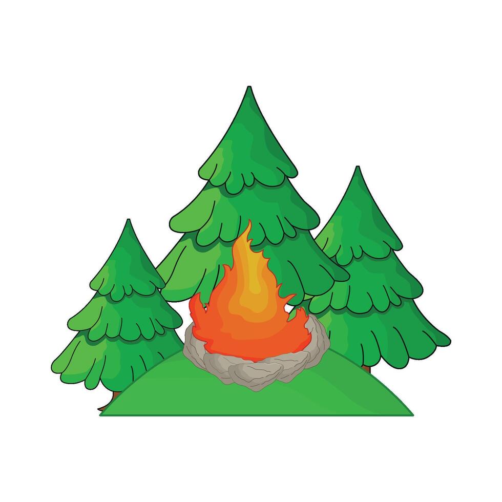 illustration de feu de camp vecteur