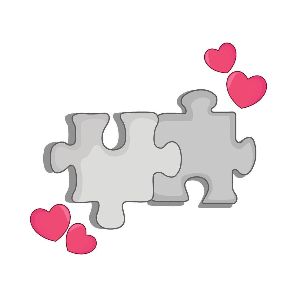 illustration de l'amour puzzle vecteur