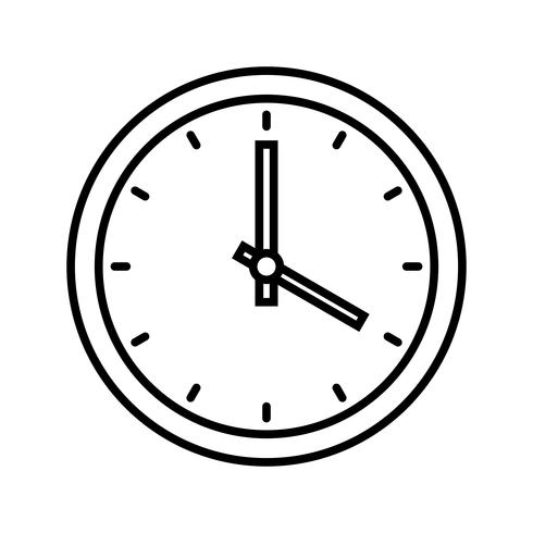 Ligne d&#39;horloge noir icône vecteur