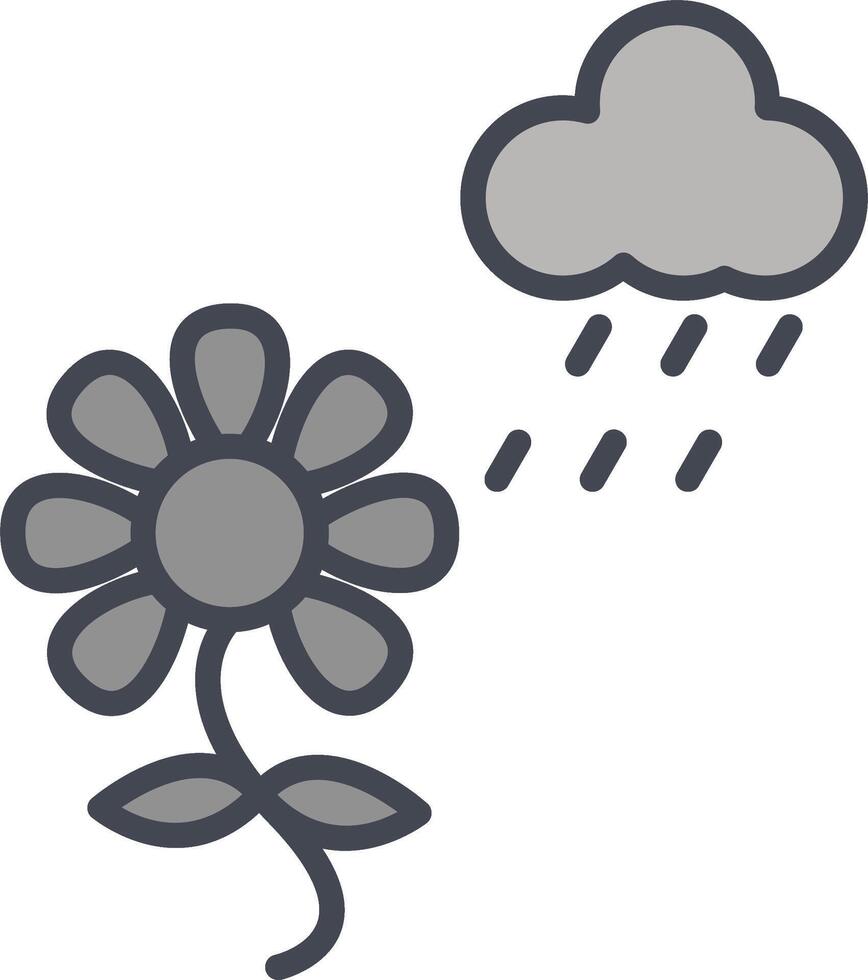 fleur avec icône de vecteur de pluie