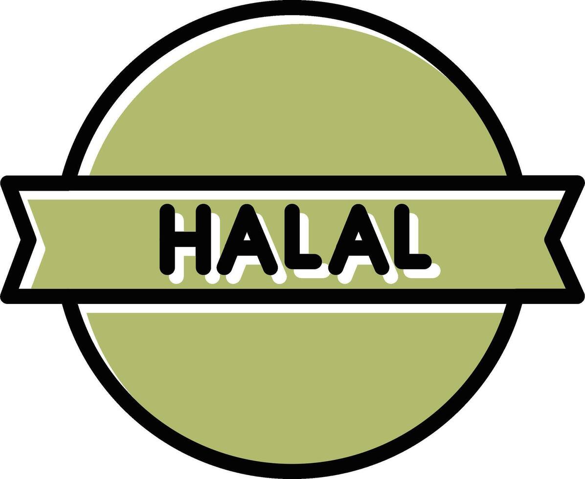 icône de vecteur autocollant halal