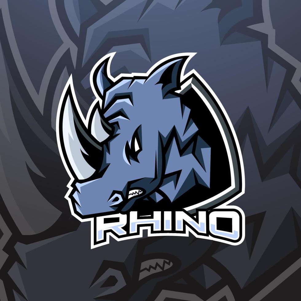 logo de mascotte de rhinocéros vecteur