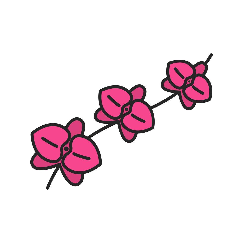 icône de couleur de branche d'orchidée. illustration vectorielle isolée vecteur