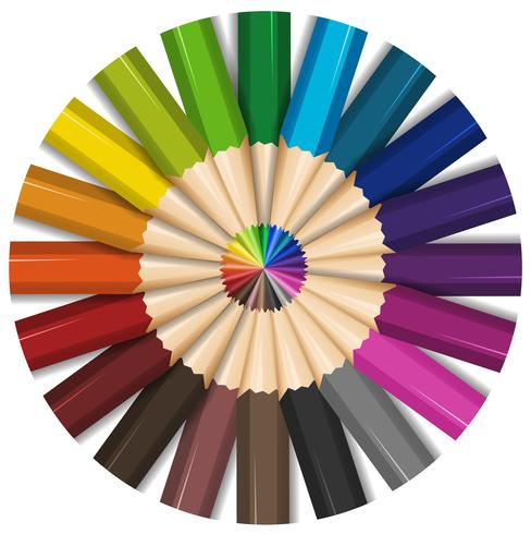 Crayons de couleur avec des pointes vecteur