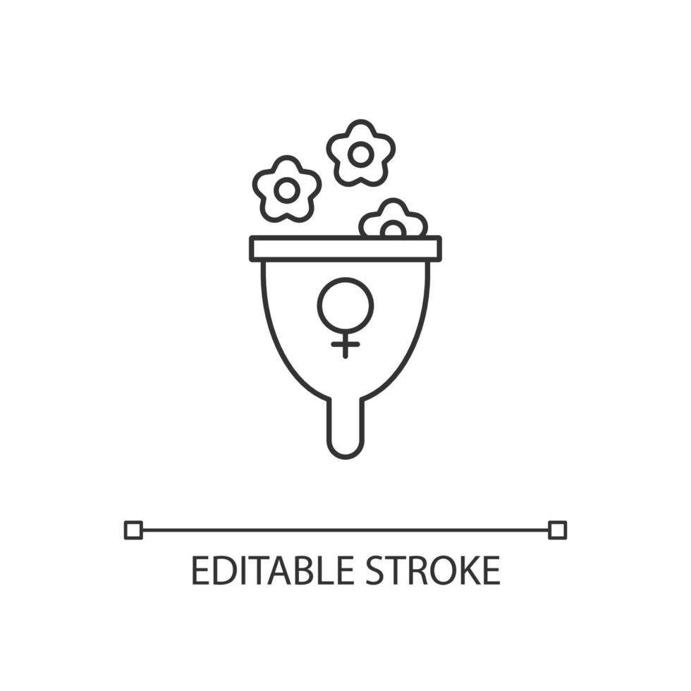 icône linéaire de symbole de féminité. représentent la force et la douceur féminines. thérapie féministe. illustration personnalisable de fine ligne. symbole de contour. dessin de contour isolé de vecteur. trait modifiable vecteur