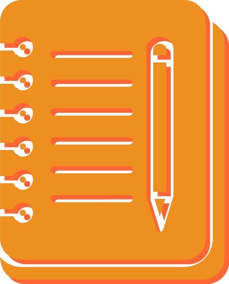 icône de vecteur de cahier et stylo