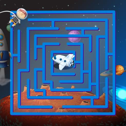 Un jeu de labyrinthe dans l&#39;espace extérieur vecteur