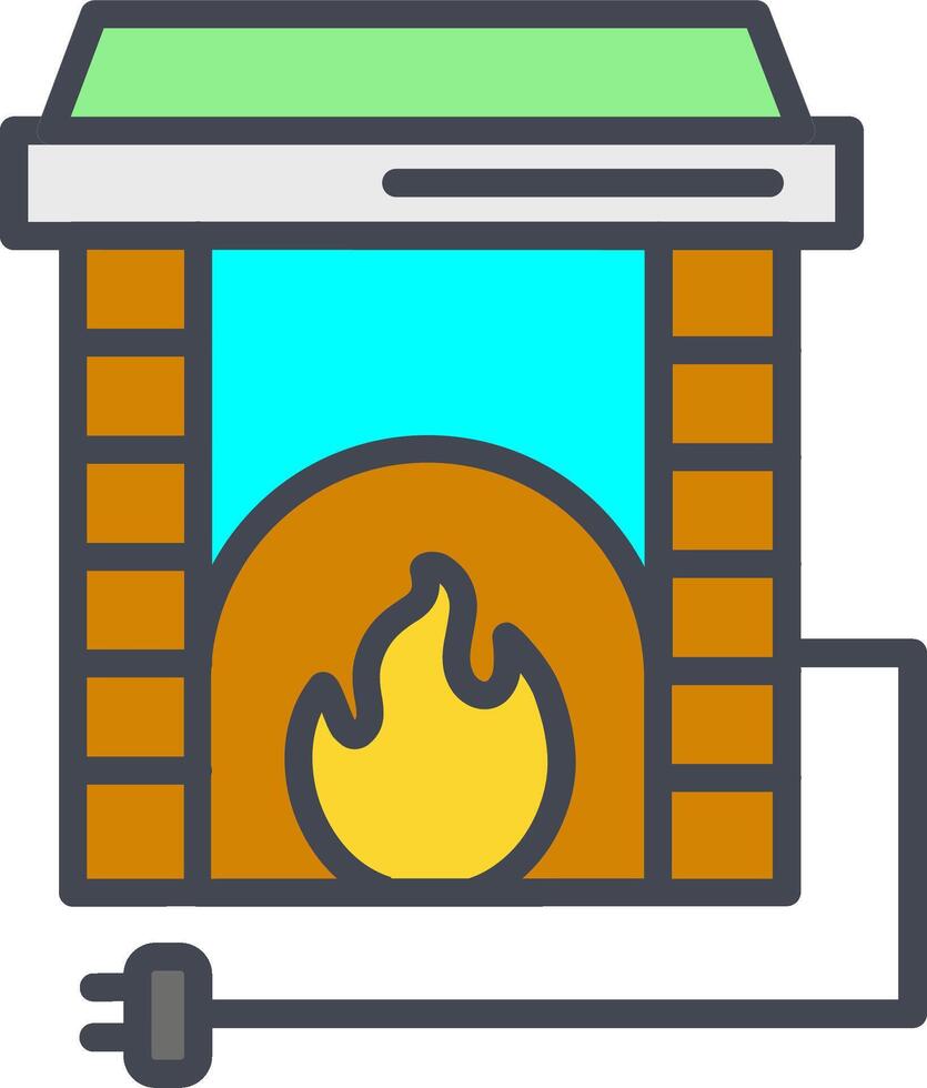icône de vecteur de cheminée électrique