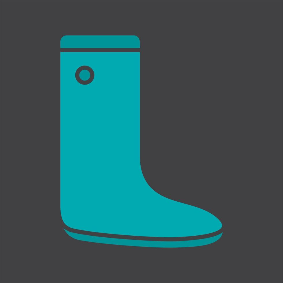 icône de couleur de glyphe de gumboot. bottes en caoutchouc. symbole de la silhouette sur fond noir. espace négatif. illustration vectorielle vecteur