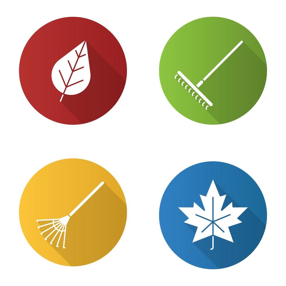 icône de glyphe grandissime automne design plat. râteaux, feuilles. illustration vectorielle vecteur