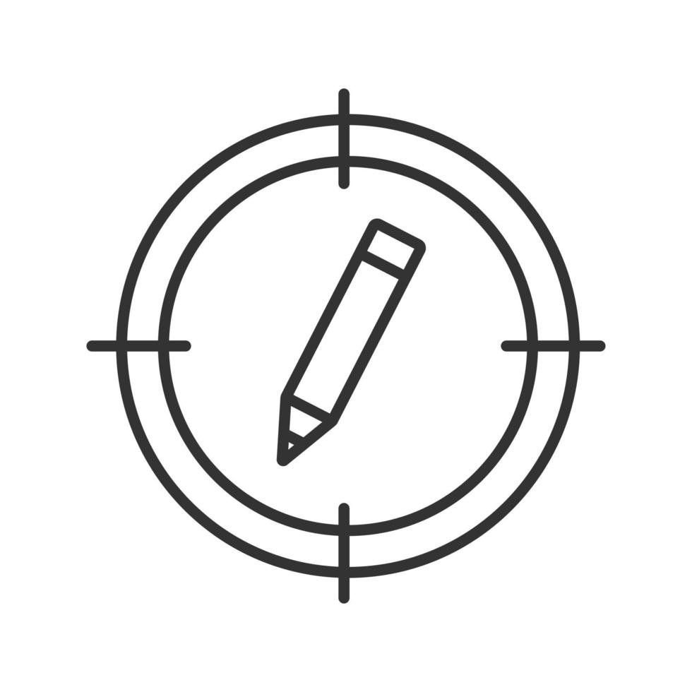 viser l'icône linéaire de crayon. illustration de la ligne mince. copywriters, rewriters à la recherche. symbole de contour. dessin de contour isolé de vecteur