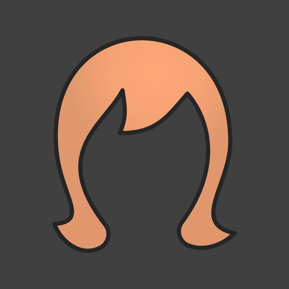 icône de couleur de perruque. perruque. illustration vectorielle isolée vecteur