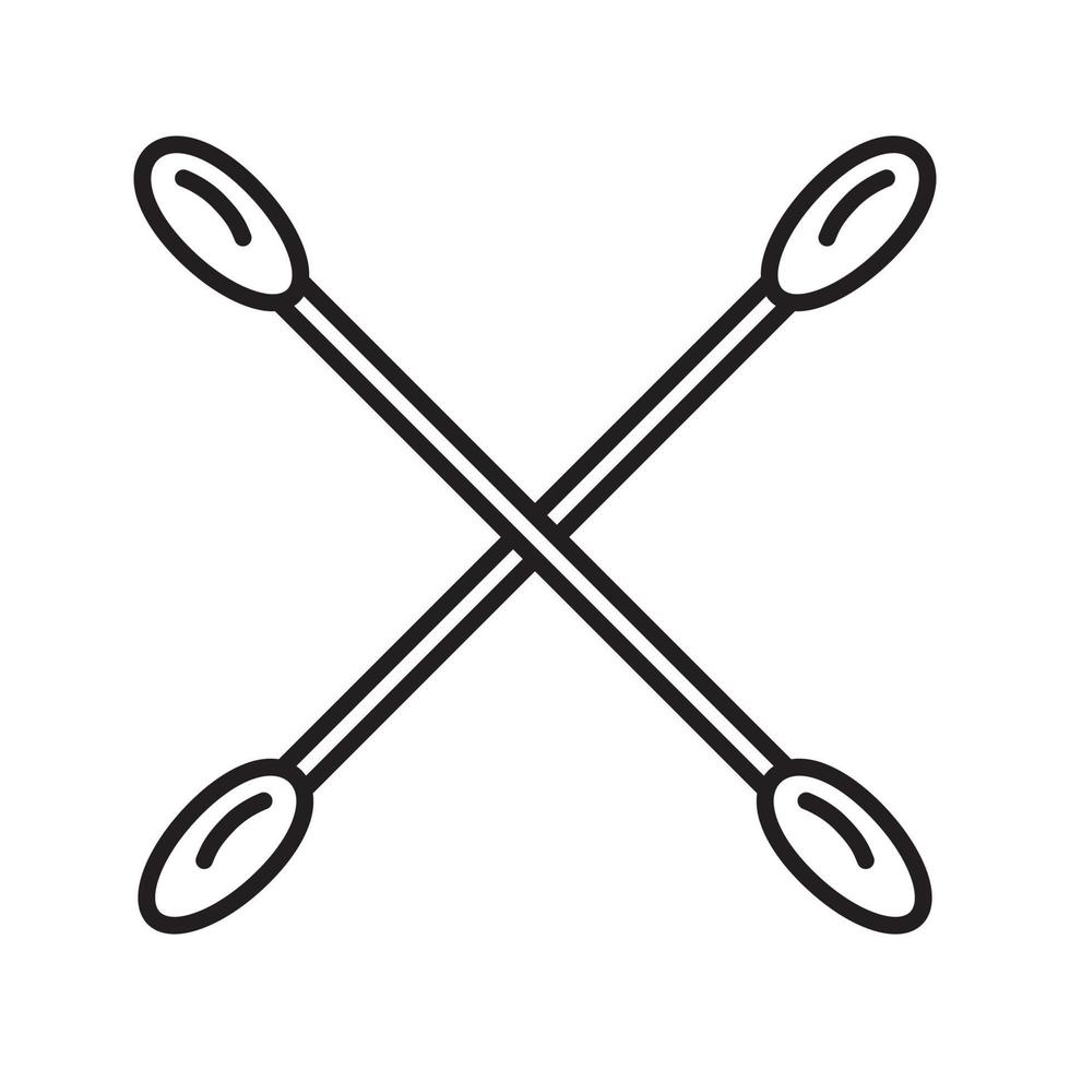 icône linéaire de cotons-tiges croisés. illustration de la ligne mince. bâtons d'oreilles. symbole de contour. dessin de contour isolé de vecteur