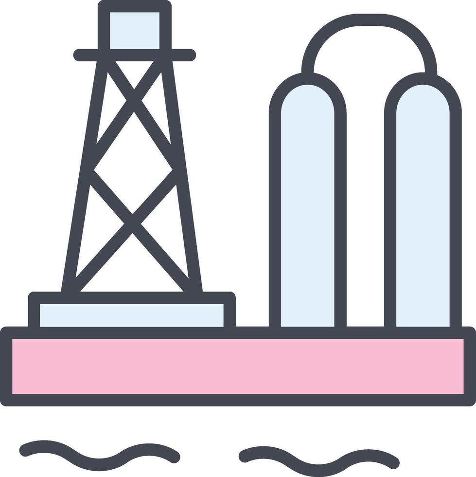 icône de vecteur de plate-forme pétrolière