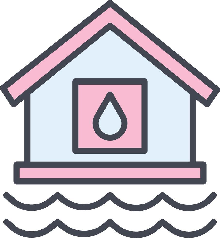 icône de vecteur de maison de l'eau