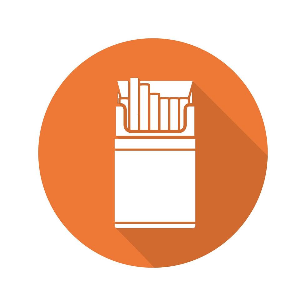 paquet de cigarettes ouvert icône de glyphe grandissime design plat. illustration vectorielle vecteur