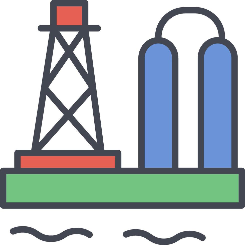 icône de vecteur de plate-forme pétrolière