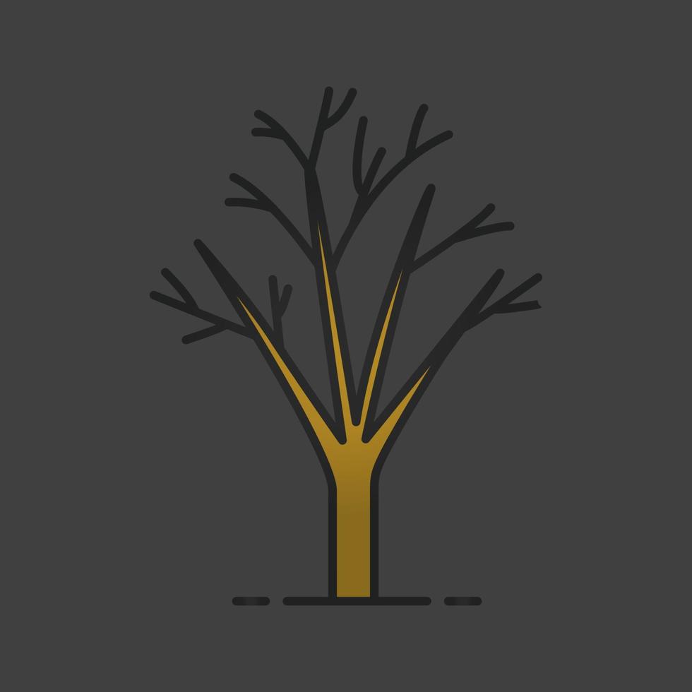 arbre sans icône de couleur de feuilles. saison de l'automne. illustration vectorielle isolée vecteur