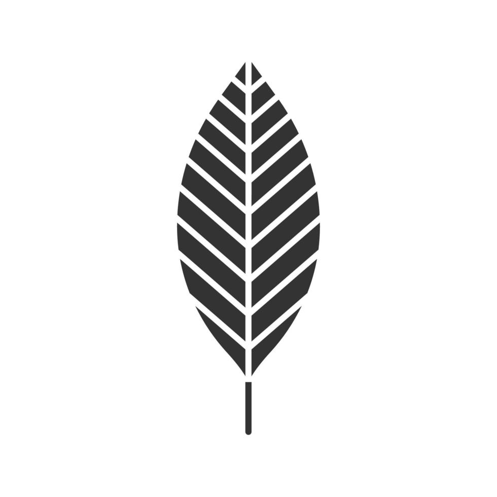 icône de glyphe de feuille de noyer. symbole de silhouette. feuille d'arbre forestier. espace négatif. illustration vectorielle isolée vecteur