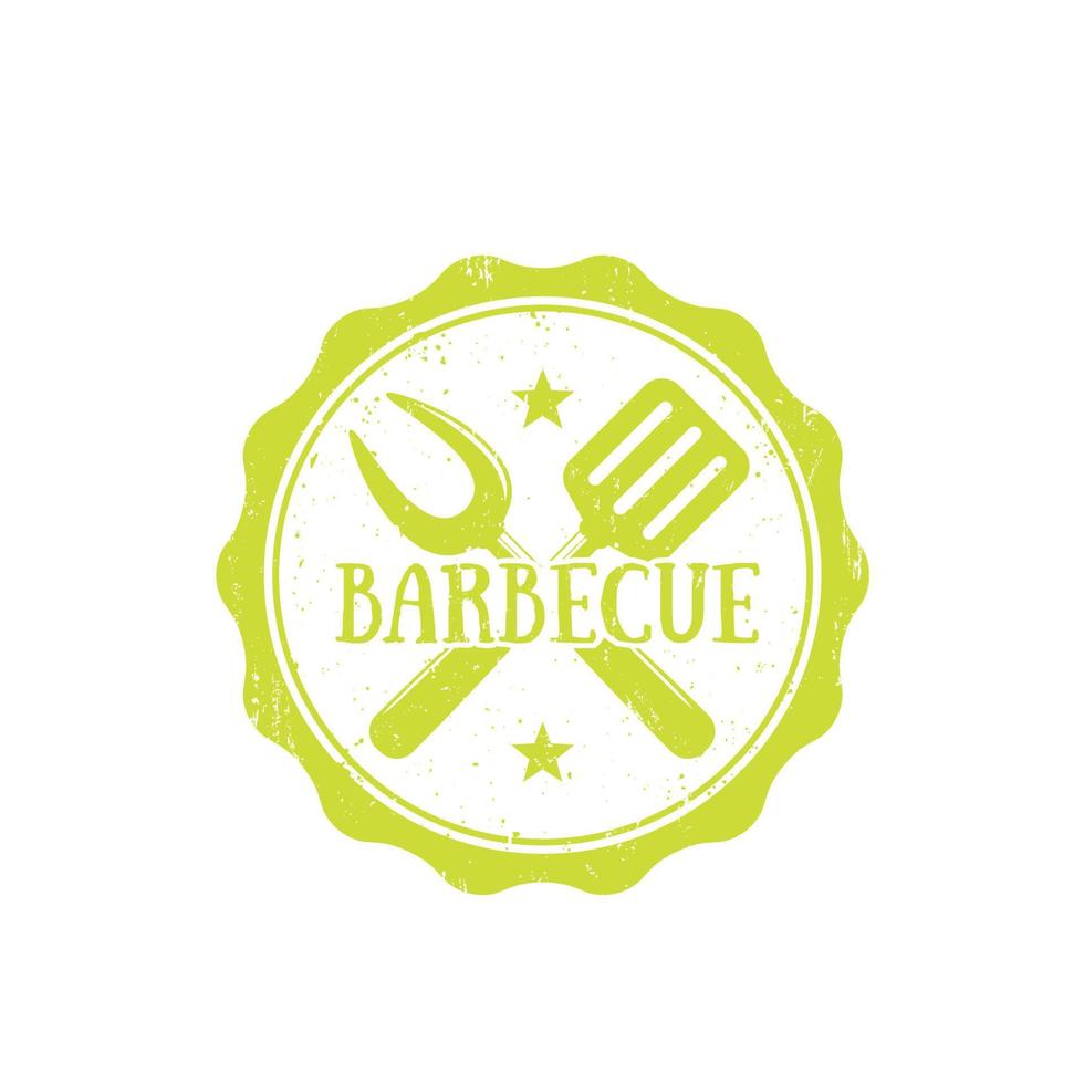 barbecue, logo vectoriel barbecue, badge vintage